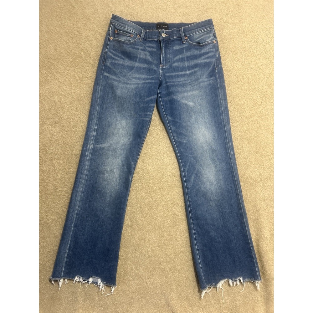 LUCKY BRAND Easy Rider Boot Jeans Medium Wash Womens 32 Frayed Bottom Distressed